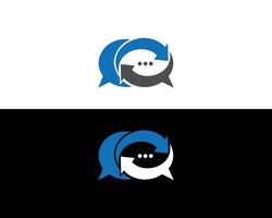 Creative Bubble Chat Concept Logo Design Template. vector