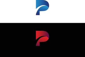 Abstract letter P vector logo design.