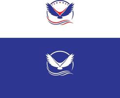 Eagle Fly And Golden Eagle Rising Wings Logo Design vector