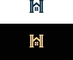 Modern and simple logo design for letter H home design vector. vector
