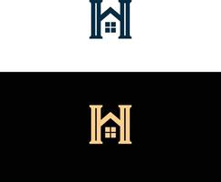 diseño de logotipo moderno y simple para el vector de diseño de la casa de la letra h.