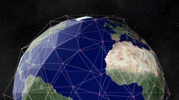 uma rede global envolve o planeta Terra - loop