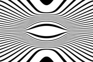 Abstract Stripes Liquify Eye Black and White Background vector