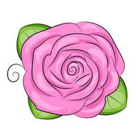 Cartoon rose, Design element, textile print, vector illustration