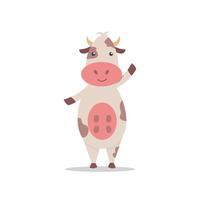Cute Cow cartoon. animal isolated on white background. Vector illustration