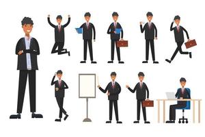 set Businessman working character design . Vector