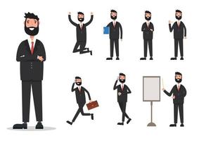 set Businessman working character design . Vector