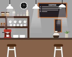 Design Coffee shop Interior Vector Illustration
