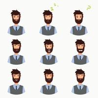 businessman character with expressive faces Vector illustration