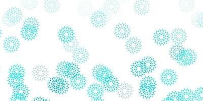 Light green vector doodle pattern with flowers.