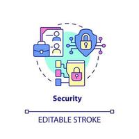 Security concept icon. Cybersecurity tools. Advantage of online collaboration abstract idea thin line illustration. Isolated outline drawing. Editable stroke. vector