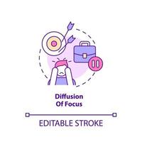 Diffusion of focus concept icon. Disadvantage of online collaboration abstract idea thin line illustration. Isolated outline drawing. Editable stroke. vector