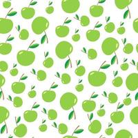 Seamless Pattern on the green apples vector