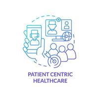 Patient centric healthcare blue gradient concept icon. Healthcare challenge abstract idea thin line illustration. Medical assistance. Isolated outline drawing. vector