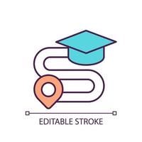 Way to get education RGB color icon. Students support and learning innovation. Incentives for learners. Isolated vector illustration. Simple filled line drawing. Editable stroke.