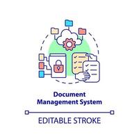 Document management system concept icon. Tool for online workplace abstract idea thin line illustration. Isolated outline drawing. Editable stroke. vector