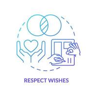 Respect wishes blue gradient concept icon. Build healthy relationships abstract idea thin line illustration. Compromising with partner. Isolated outline drawing. vector