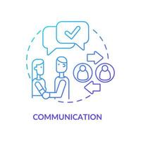 Communication blue gradient concept icon. Healthy relationships characteristic abstract idea thin line illustration. Good listeners. Isolated outline drawing. vector