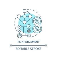 Reinforcement turquoise concept icon. Category of machine learning abstract idea thin line illustration. Isolated outline drawing. Editable stroke. vector