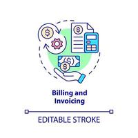 Billing and invoicing concept icon. Payment system. Tool for online workplace abstract idea thin line illustration. Isolated outline drawing. Editable stroke. vector