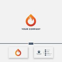 Abstract logo shaped red flame and drop oil vector