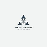 black pyramid triangle eye logo design