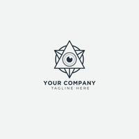 classic icon pyramid triangle eye logo design vector