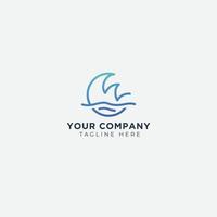 line modern blue wave sea logo vector