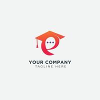 Graduation letter E Logo Template Design Elements vector