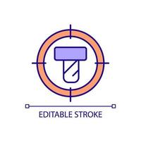 Sight on screw RGB color icon. Looking for qualitative fastening. Control of assembly process. Isolated vector illustration. Simple filled line drawing. Editable stroke.