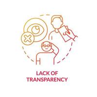 Lack of transparency red gradient concept icon. Biggest problem facing healthcare abstract idea thin line illustration. Hospital price. Isolated outline drawing. vector