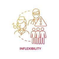 Inflexibility red gradient concept icon. Lack of access to healthcare abstract idea thin line illustration. Underutilised role of nurse. Isolated outline drawing. vector