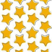 Seamless pattern with doodle star shape. Simple vector nursery fabric print template.