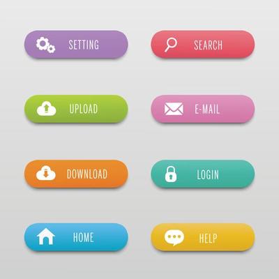Vector web interface gradient button design element