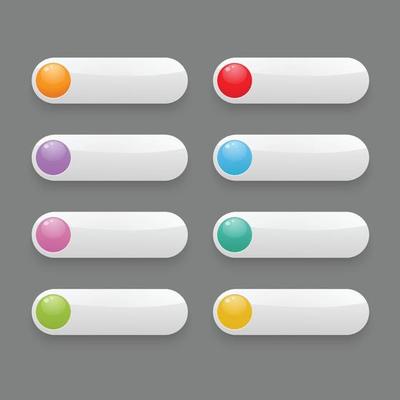 Vector white long button glossy for wed design