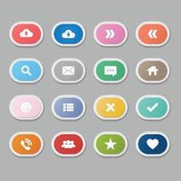 conjunto de vectores icono de botón de polígono diseño web.