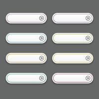 Vector set colorful button and shadow long round for wed design.