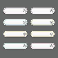 Vector set colorful button and shadow long round for wed design.