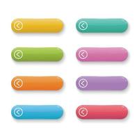 Vector set glossy long buttons colorful for web design.