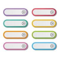 Vector set colorful long round buttons for wed design.