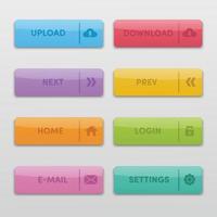 Vector set colorful buttons for web design.