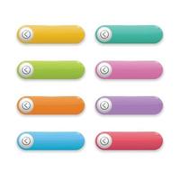 Vector set of color gradient buttona web for your design.3D long button.