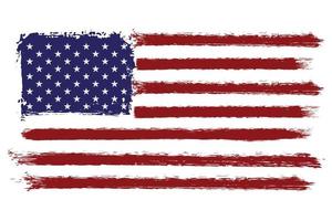 bandera americana vectorial con estilo grunge. vector