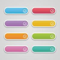 Vector set button colorful long round for web design.