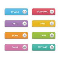 Vector web interface button set-setting,e-mail,login,home,prev,next,download,upload.