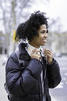 Portrait of an African-American with headphones photo