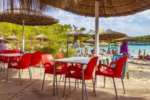 Mallorca Baleares Spain 2018 Beach bar ses Fonts de n Alis bay Mallorca Spain. photo