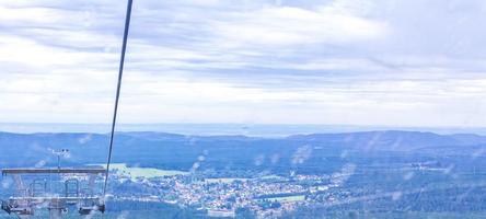 Wurmberg ride with gondola cable car railway panorama Harz Germany. photo