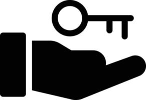ilustración vectorial clave de mano en un fondo. símbolos de calidad premium. iconos vectoriales para concepto y diseño gráfico. vector