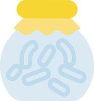 ilustración de vector de tarro de probióticos en un fondo. símbolos de calidad premium. iconos vectoriales para concepto y diseño gráfico.